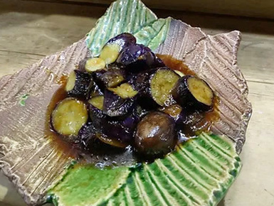とろとろ茄子の甘酢がらめ　350円