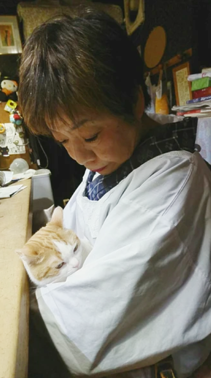 家庭料理順子の女将と猫